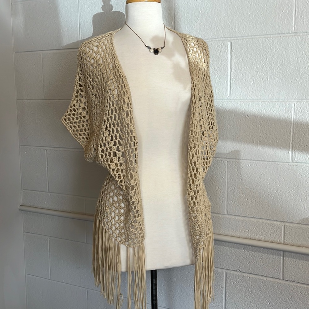 Vivid collection cream knitted cardigain